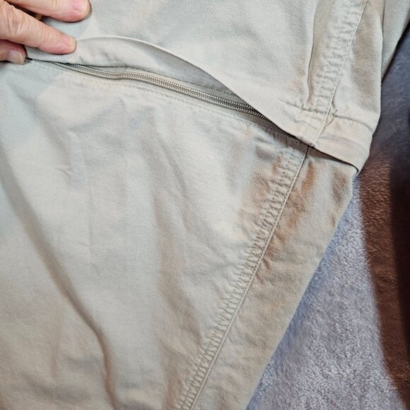 Columbia Womens L Beige Convertible Cargo Pants Zip-Off Legs shorts Cotton - Picture 2 of 14